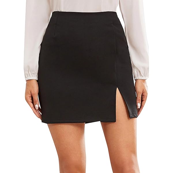 Amazon.com: Scacto Women's PU Leather Skirt High Waist